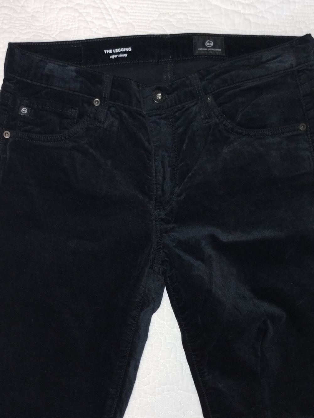 Ag Adriano Goldschmied Black Velvet Jeans